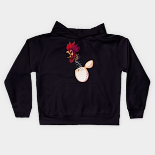 Rooster Chicken Head Jack in a Box Egg Spring Kids Hoodie